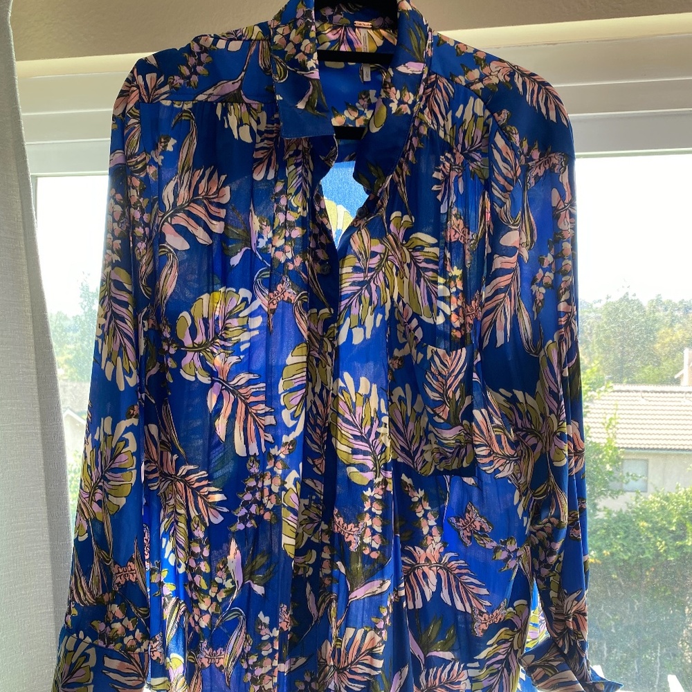 Free People Button down silk shirt